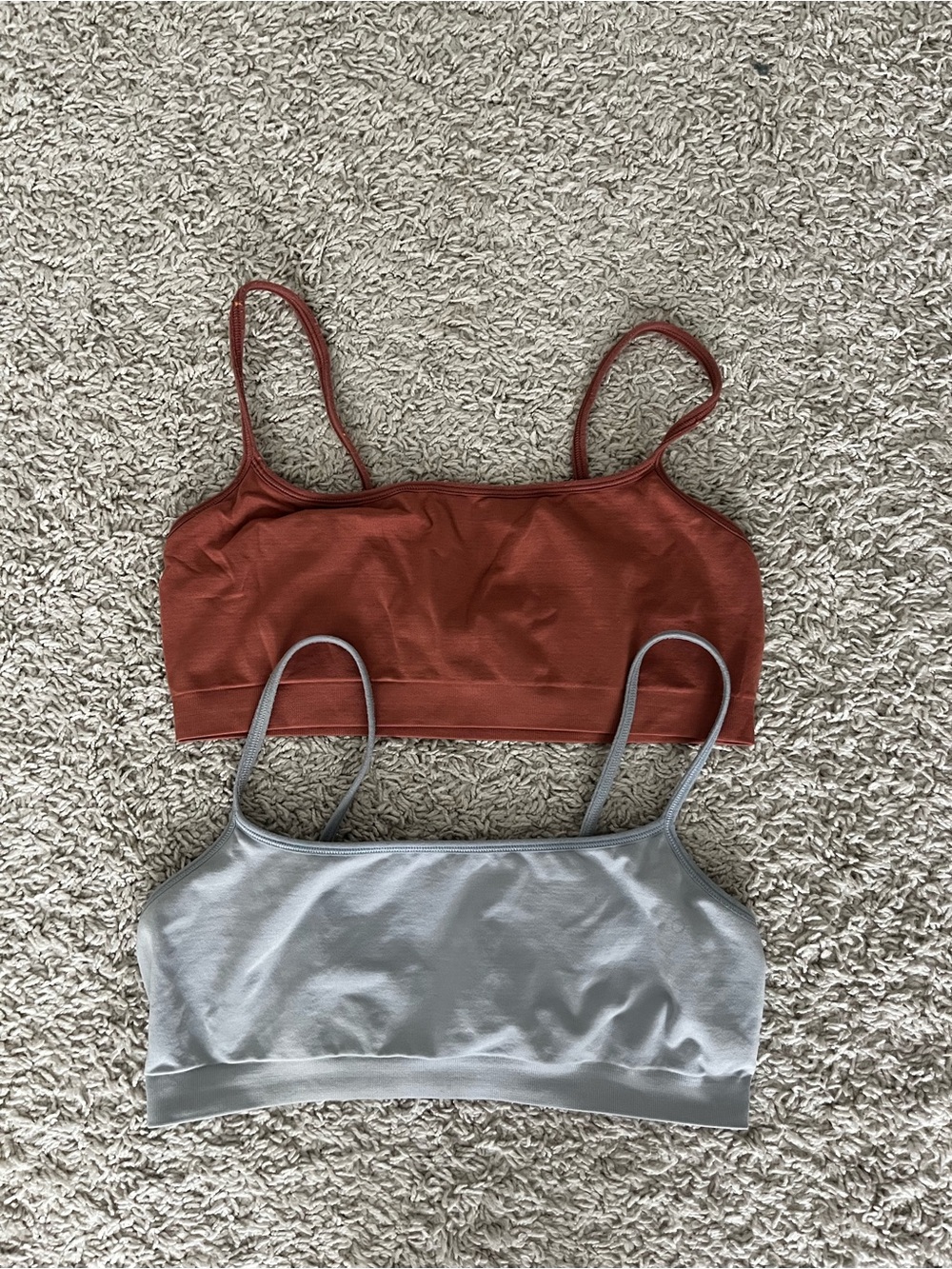 GAP Dual-Pack Bralettes in Rust and Light Blue